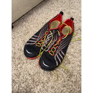 Merrell Men's Black Athletic Shoes with Red and Yellow Accents